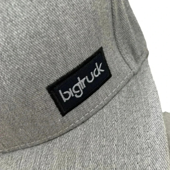 BIGTRUCK Gray Baseball Cap Downieville California Adjustable Snapback Flat Bill - Picture 4 of 5